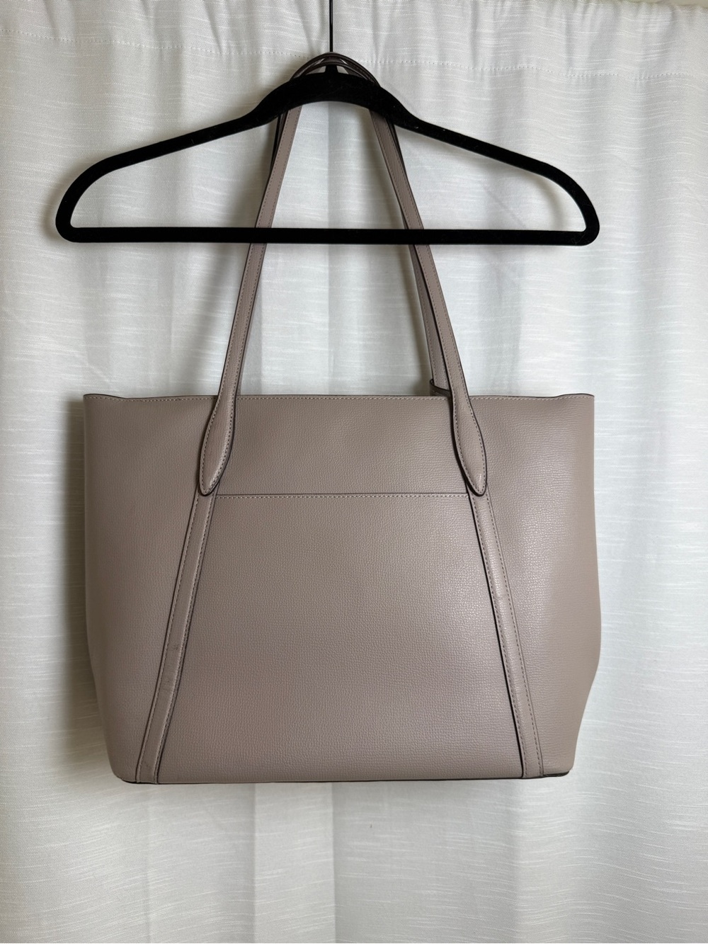 Kate Spade New York Cara Large Tote Gray Pebbled Leather Shoulder Bag - Picture 8 of 17